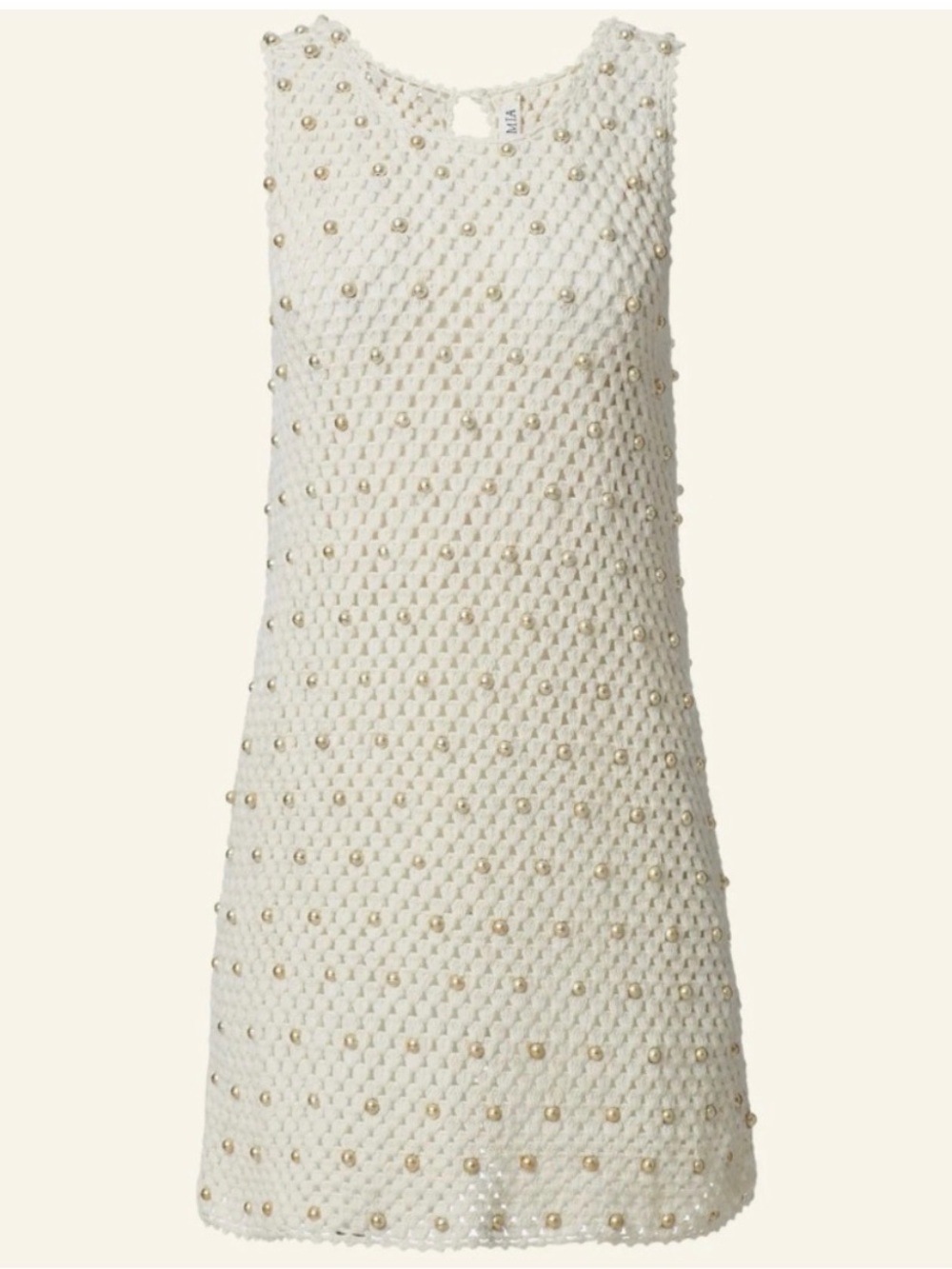 Alix Of Bohemia Cream Pearl-Embellished Mini Dress